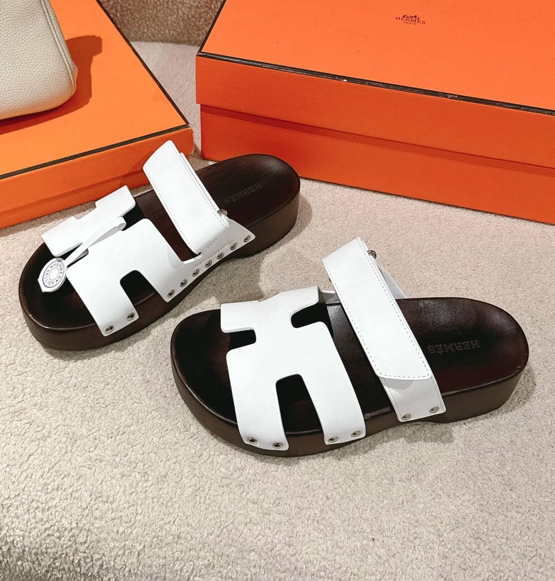 Hermes wooden sole sandals-3